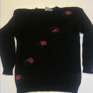 Floral Black Sweater